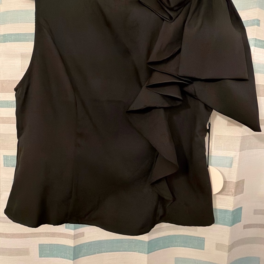 Elegant Black Ruffle Blouse